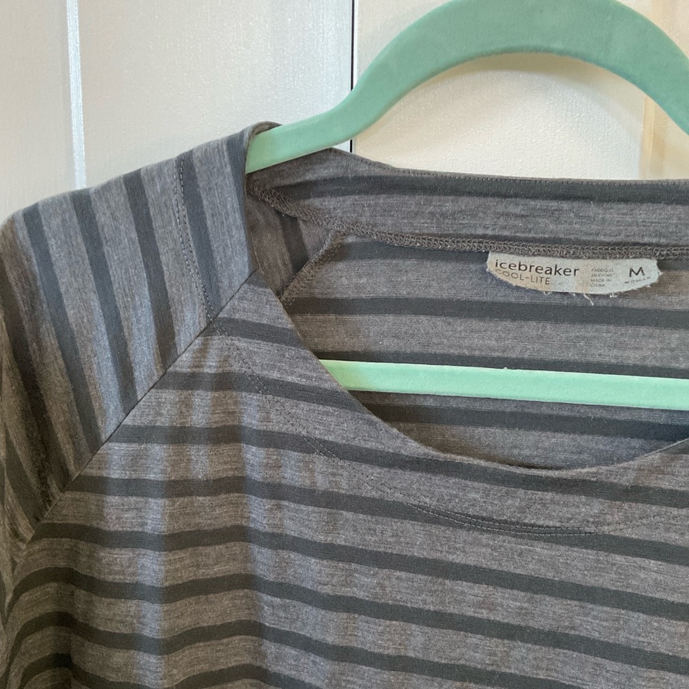 Icebreaker Dark Striped Short Sleeve Tee